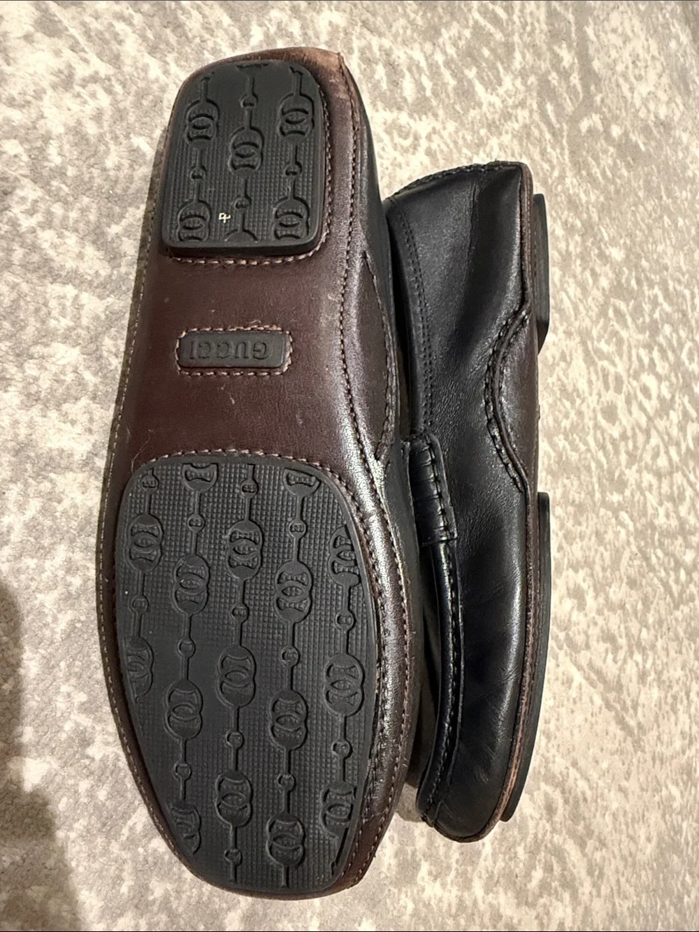 Gucci Black Leather Women's Horsebit Loafers with Gold Hardware